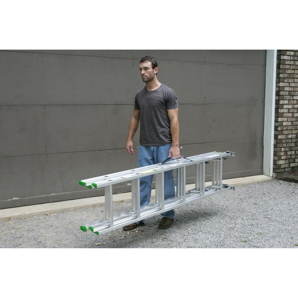 D1200-3 24-ft Aluminum Type 2- 225-lb Load Capacity Extension Ladder D1224-3