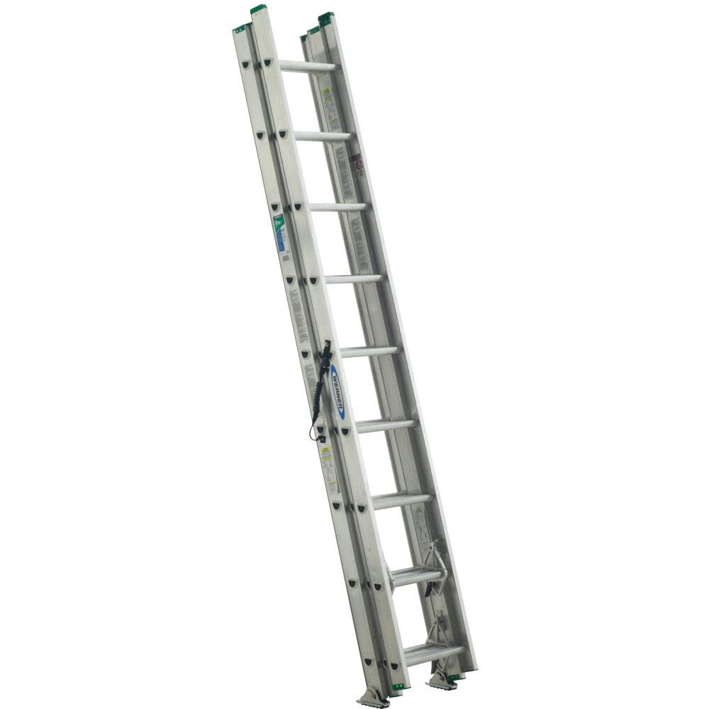 D1200-3 24-ft Aluminum Type 2- 225-lb Load Capacity Extension Ladder D1224-3