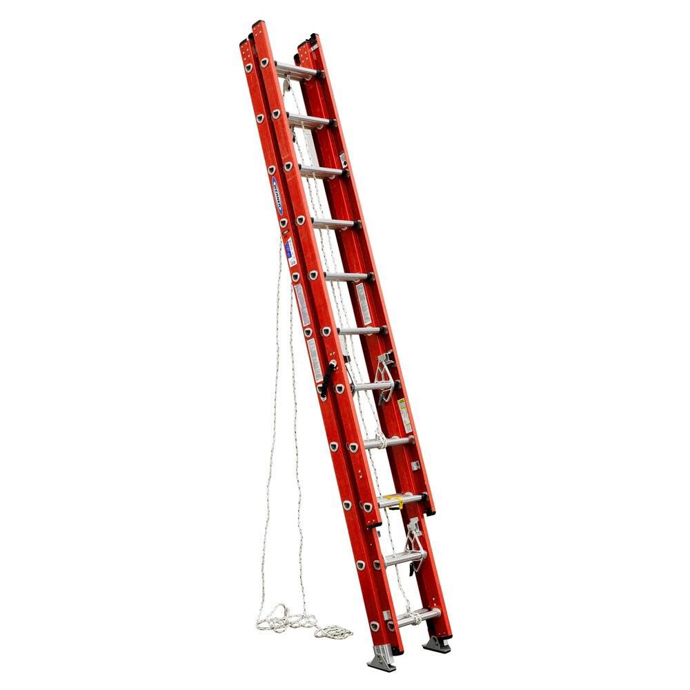 D6200-3 28-ft Fiberglass Type 1a- 300-lb Load Capacity Extension Ladder D6228-3