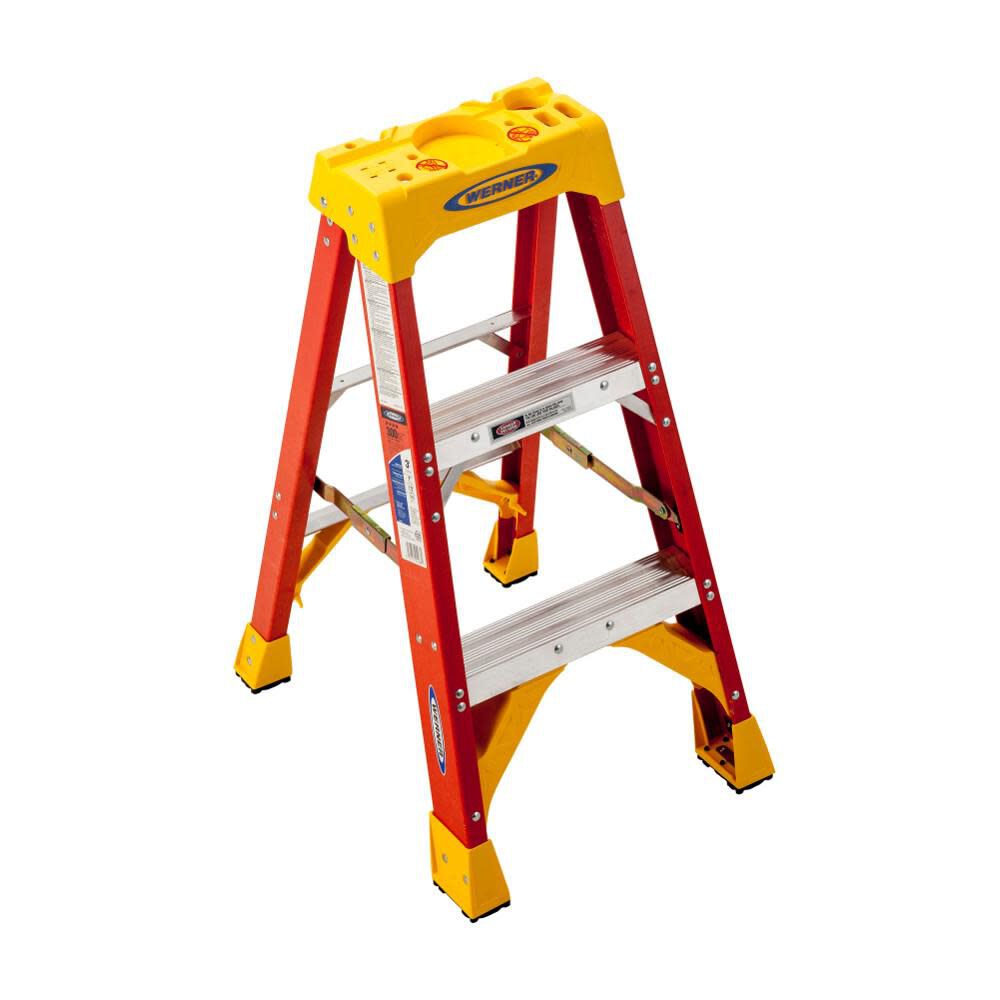 6200 3-ft Fiberglass Type 1A-300-lb Load Capacity Step Ladder 6203