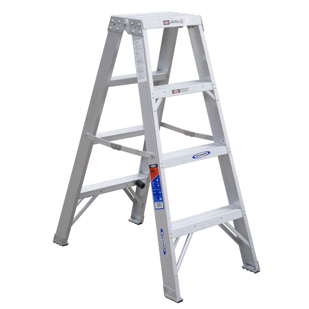 T370 4-ft Aluminum Type 1A-300-lb Load Capacity Twin Step Ladder T374