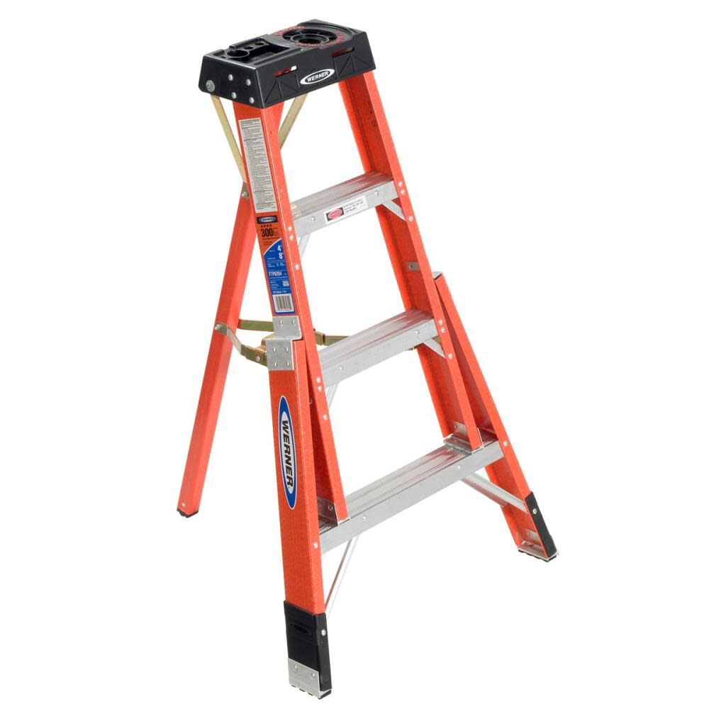 4-ft Fiberglass 300-lb Type IA Tripod Ladder FTP6204