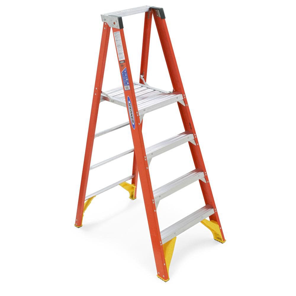 P6200 6-ft Fiberglass Type 1A-300-lb Load Capacity Platform Step Ladder P6204