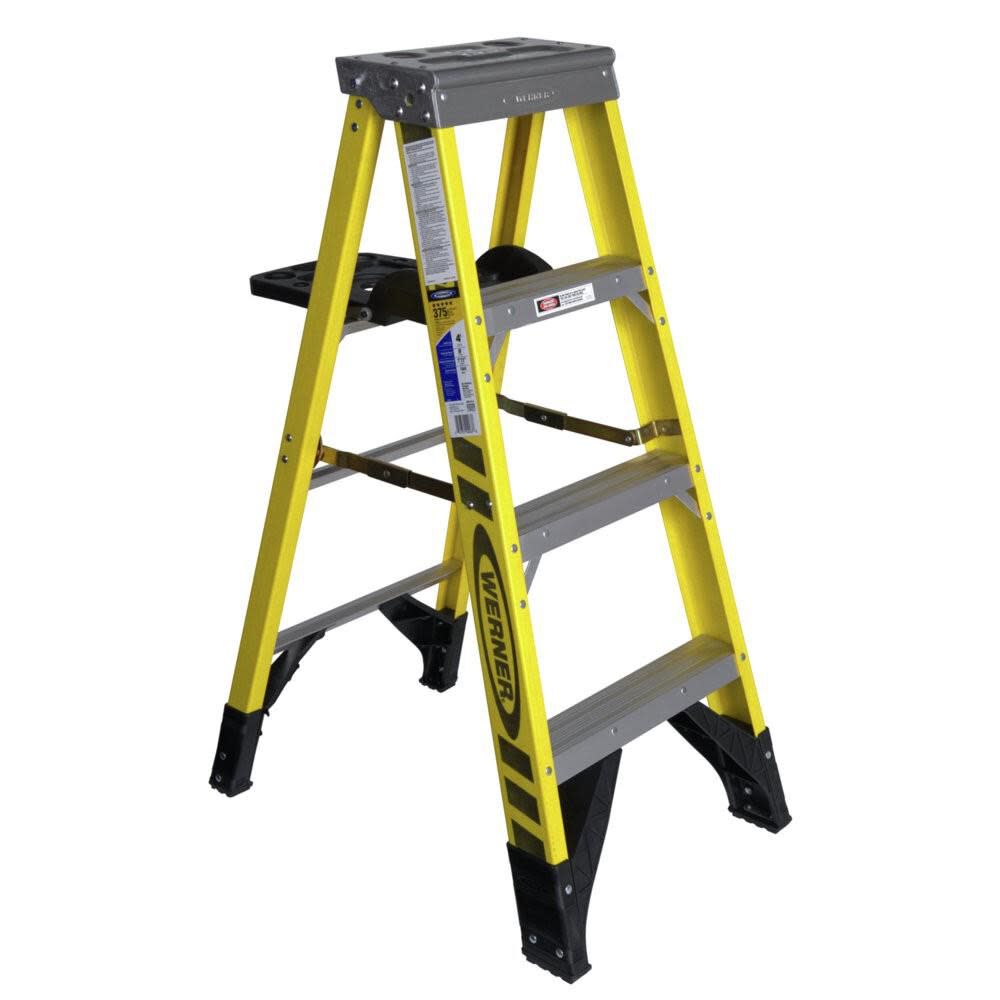 7300S 4-ft Fiberglass Type 1AA-375-lb Load Capacity Step Ladder 7304S