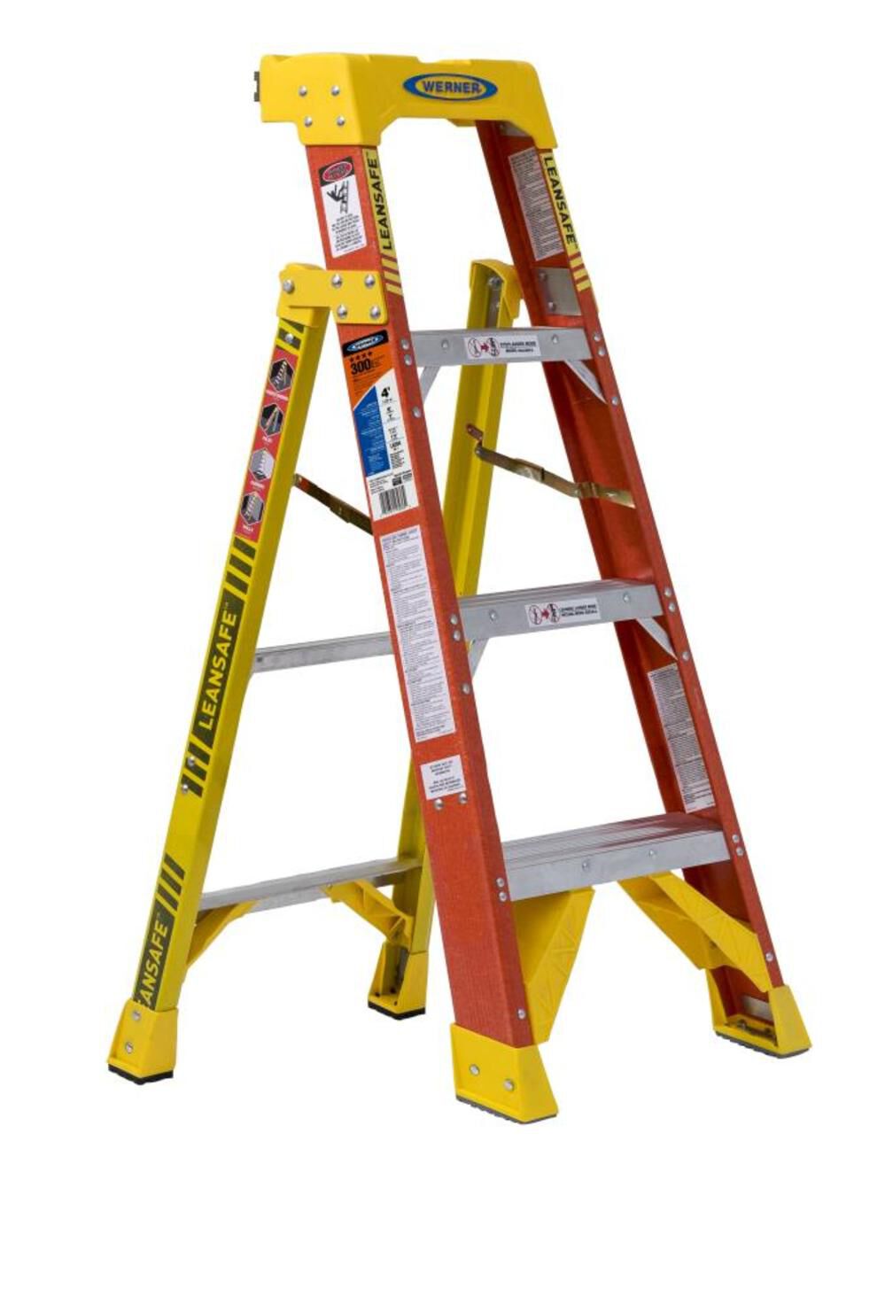 L6200 4-ft Fiberglass Type 1A-300-lb Load Capacity Step Ladder L6204