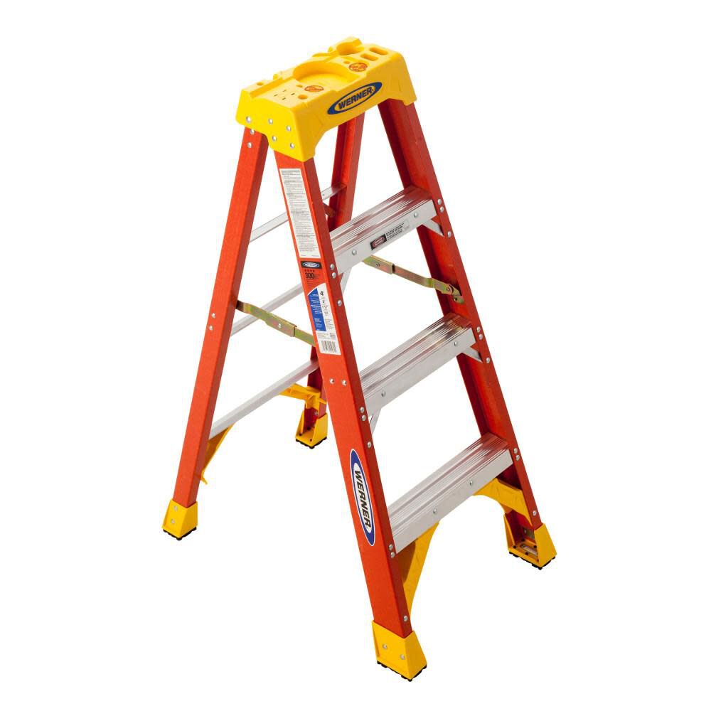 6200 4-ft Fiberglass Type 1A-300-lb Load Capacity Step Ladder 6204