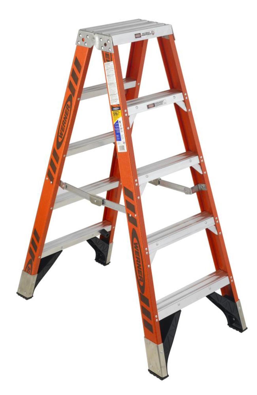 T7400 5-ft Fiberglass Type 1AA-375-lb Load Capacity Twin Step Ladder T7405