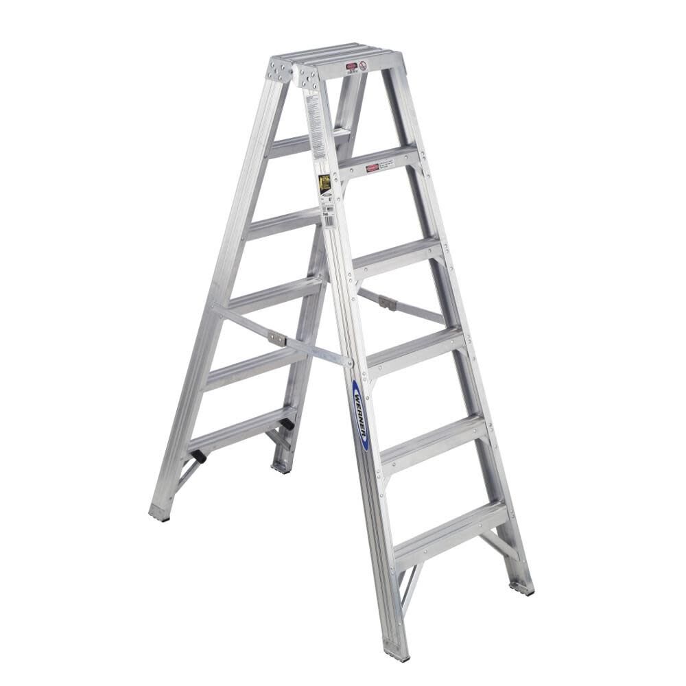 T400 6-ft Aluminum Type 1AA-375-lb Load Capacity Twin Step Ladder T406