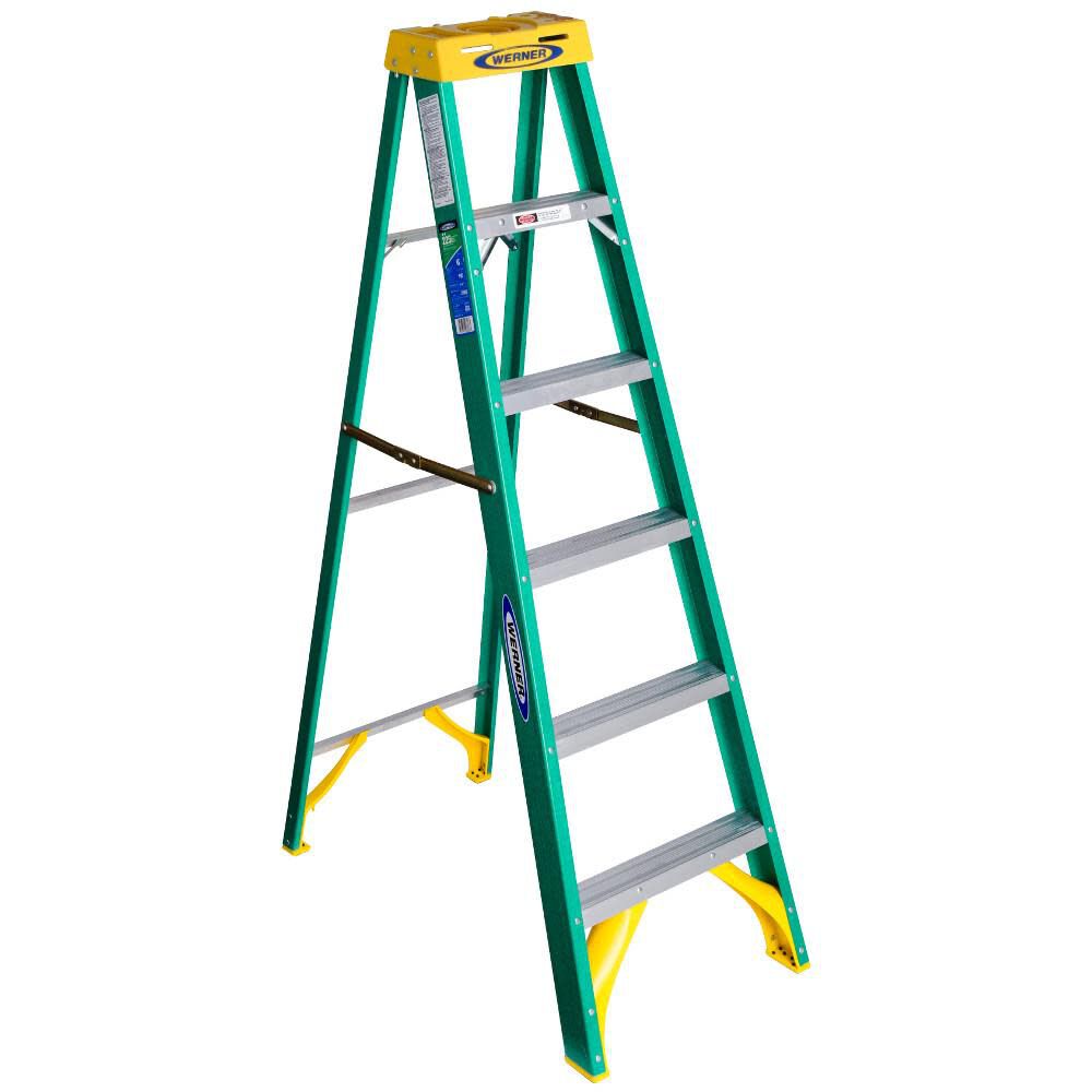 5900 6-ft Fiberglass Type 2- 225-lb Load Capacity Step Ladder 5906