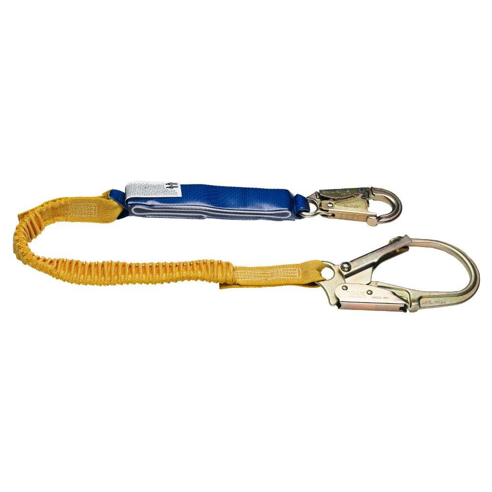 6ft DeCoil Stretch Single Leg Lanyard (DCELL Shock Pack Elastic Web Snap Hook Rebar Hook) C341200