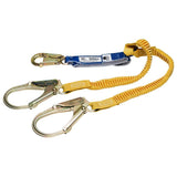 6ft DeCoil Stretch Twinleg Lanyard (DCELL Shock Pack Elastic Web Snap Hook Rebar Hook) C441200