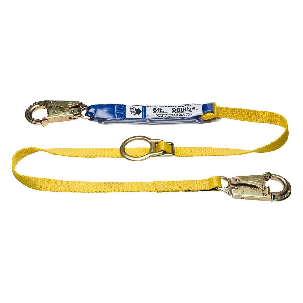 6ft DeCoil Tie-Back Single Leg Lanyard (DCELL Shock Pack Snap Hook 1in Web) C311101