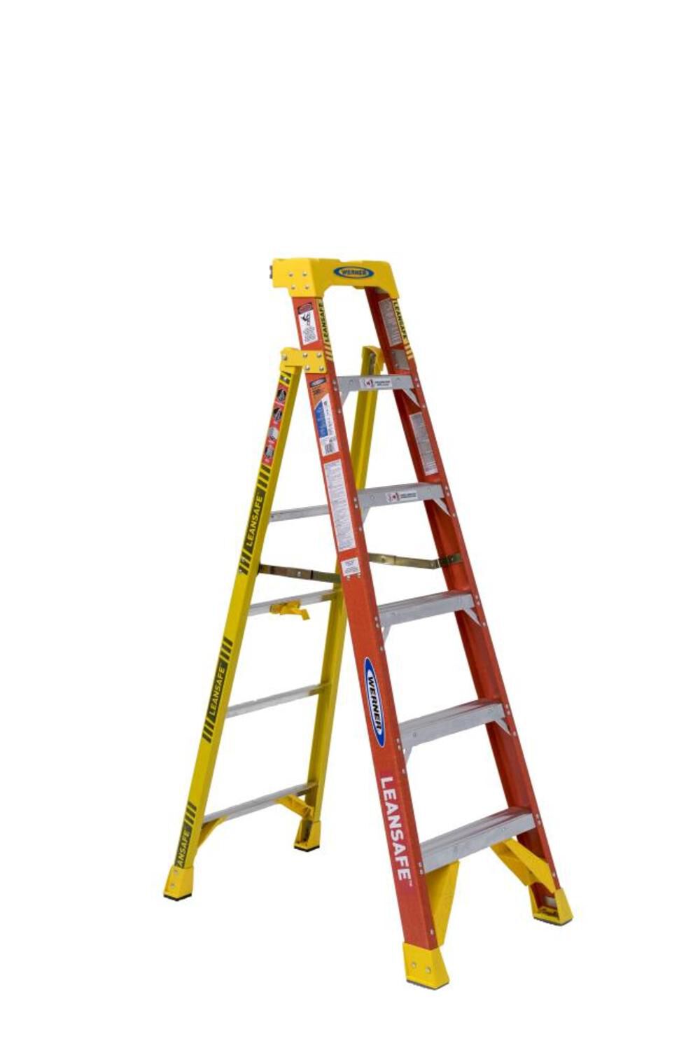 LEANSAFE 6-ft Fiberglass Type 1A-300-lb Load Capacity Step Ladder L6206