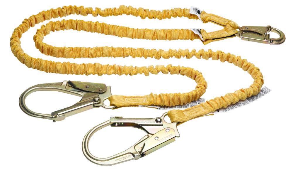 6ft SoftCoil Twinleg Lanyard (Energy Absorbing inner Core Snap Hook Rebar Hook) Fall Protection Equipment C451200