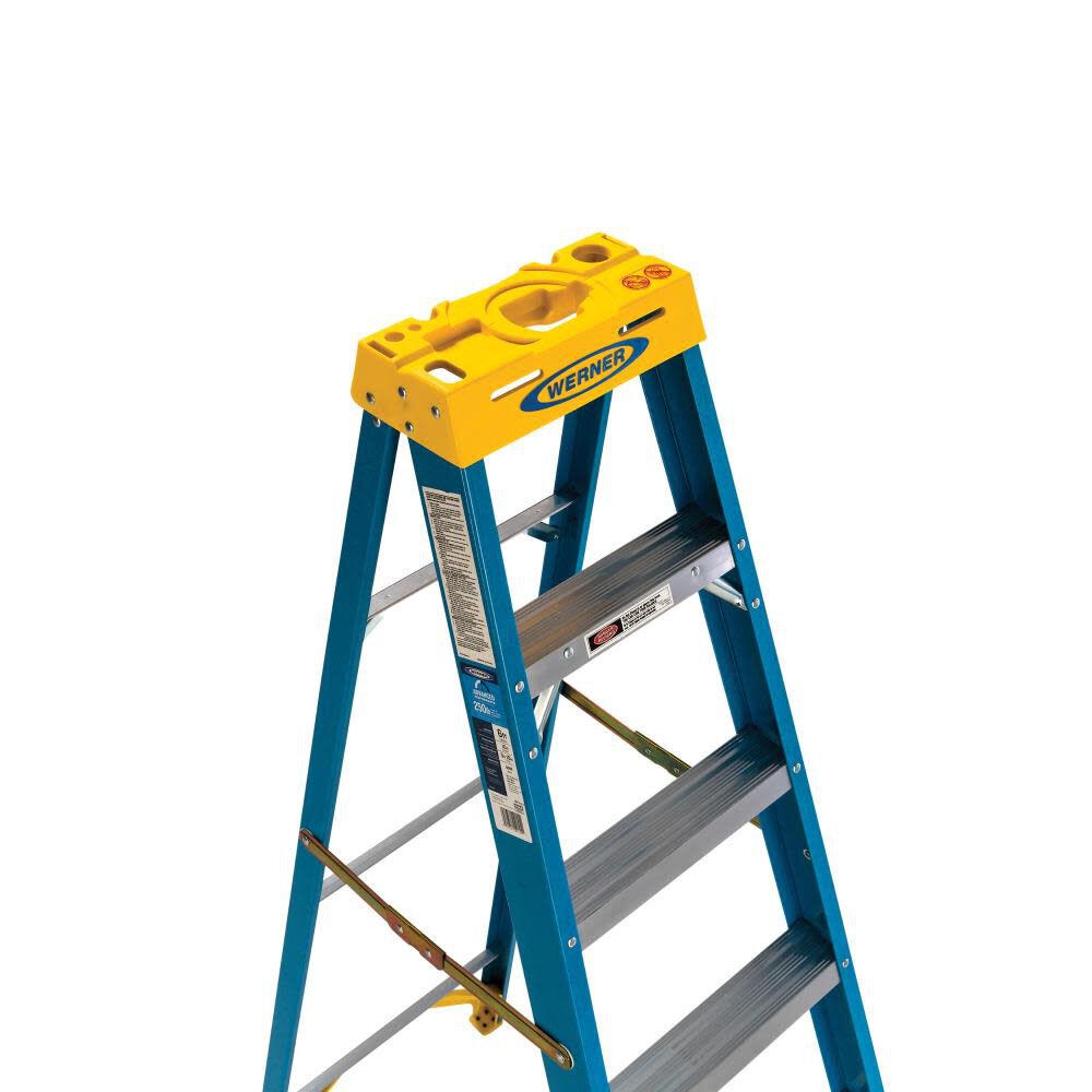 6000 8-ft Fiberglass Type 1-250-lb Load Capacity Step Ladder 6008