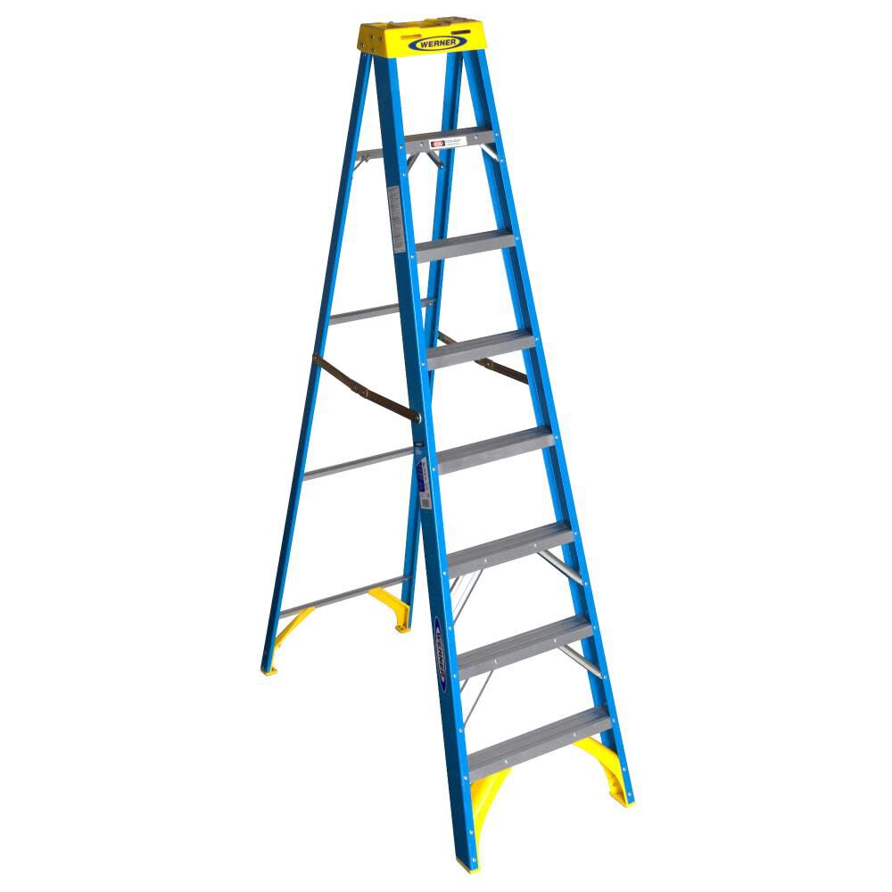 6000 8-ft Fiberglass Type 1-250-lb Load Capacity Step Ladder 6008