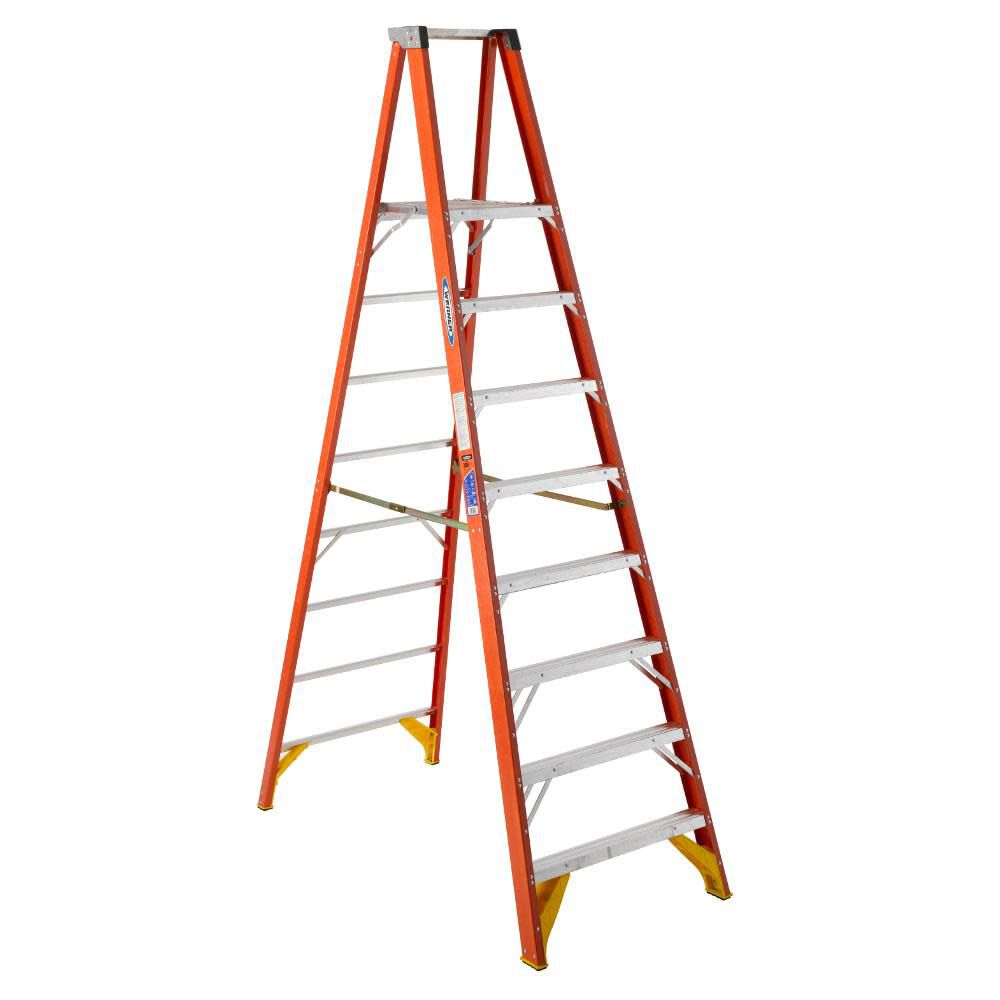 P6200 10-ft Fiberglass Type 1A-300-lb Load Capacity Platform Step Ladder P6208