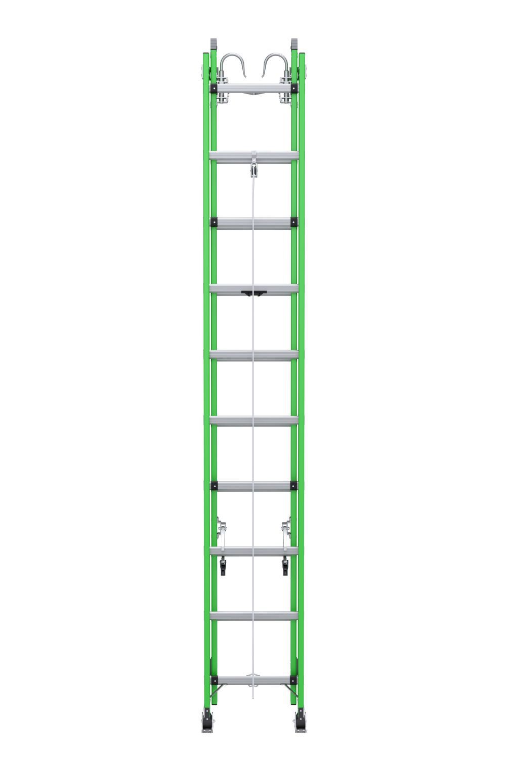 AERO Extension Ladder 20' IAA FG Box Rail/Tri Rung Cable Hook V Rung B7120-2X9085