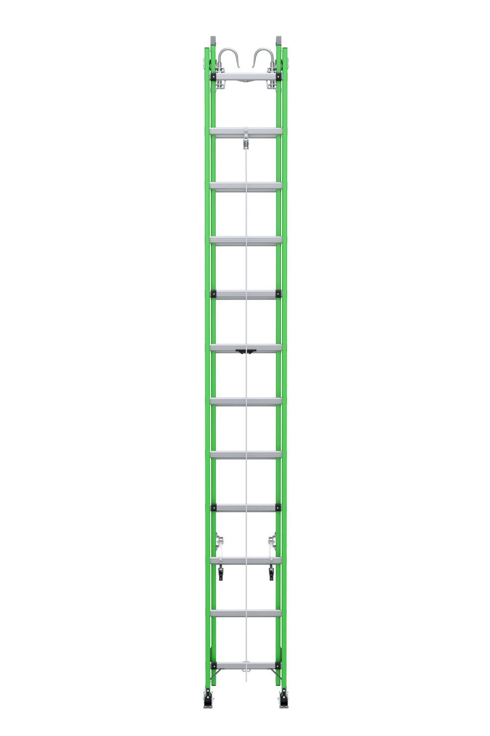 AERO Extension Ladder 24' IAA FG Box Rail/Tri Rung Cable Hook V Rung B7124-2X9085