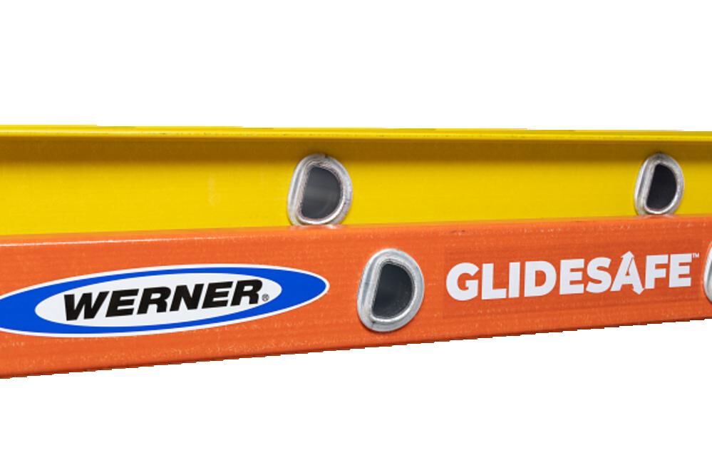 Glidesafe 20-ft Fiberglass Type 1a- 300-lb Load Capacity Extension Ladder T6220-2GS