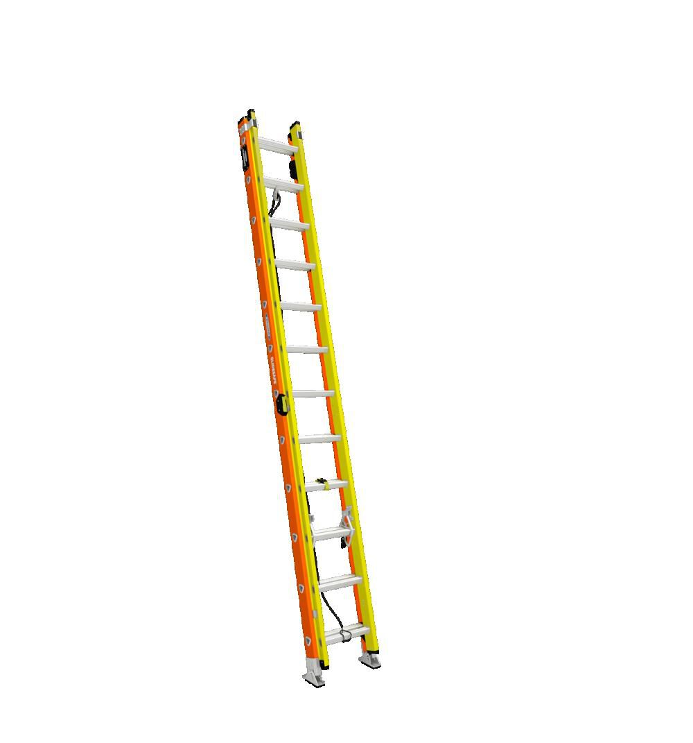 Glidesafe 24-ft Fiberglass Type 1A-300-lb Load Capacity Extension Ladder T6224-2GS