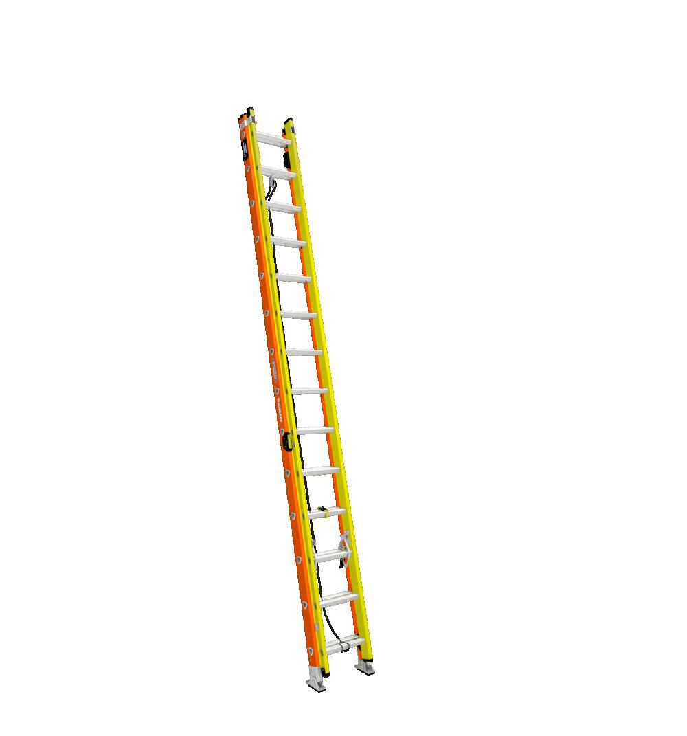 Glidesafe 28-ft Fiberglass Type 1a- 300-lb Load Capacity Extension Ladder T6228-2GS