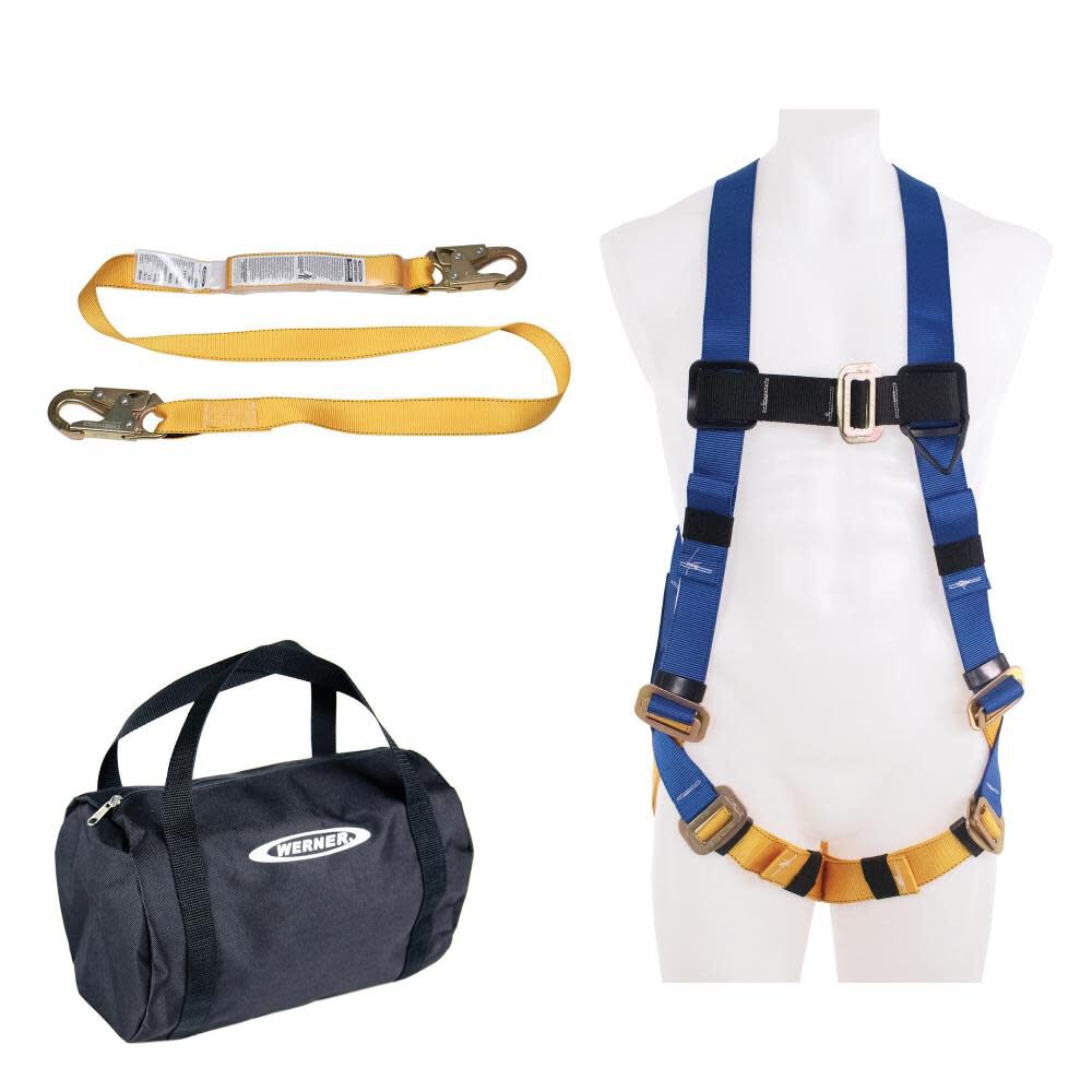 K121043 fall protection aerial kit baseware base ware standard harness decoil dual leg lanyard harness toolbag K121013