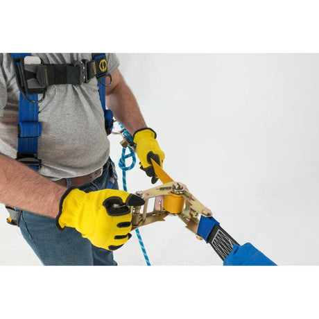 L102060 60 ft 2-Man Rope Horizontal Lifeline System Cross-Arm Strap Ratchet Tensioner L102060