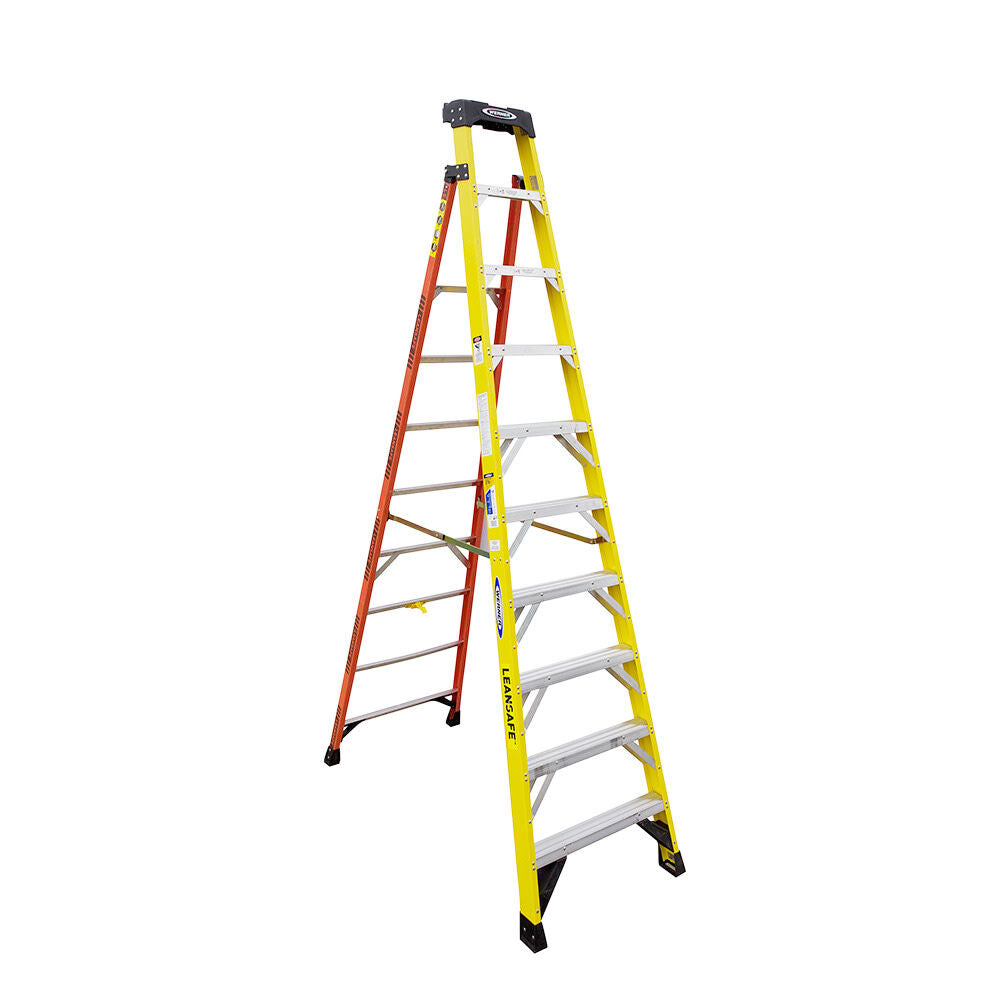 L7300 10-ft Fiberglass Type 1aa- 375-lb Load Capacity Step Ladder L7310