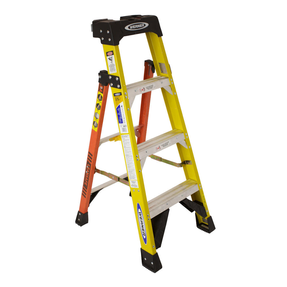 L7300 4-ft Fiberglass Type 1AA-375-lb Load Capacity Step Ladder L7304