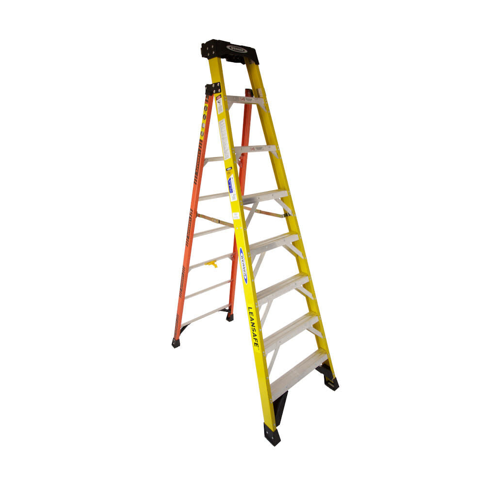 L7300 8-ft Fiberglass Type 1AA-375-lb Load Capacity Step Ladder L7308