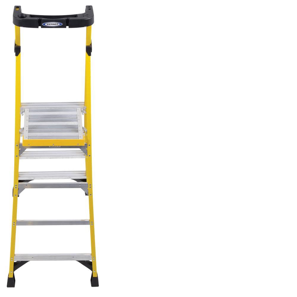 PD7300 7-ft Fiberglass Type 1AA-375-lb Load Capacity Podium Step Ladder PD7304