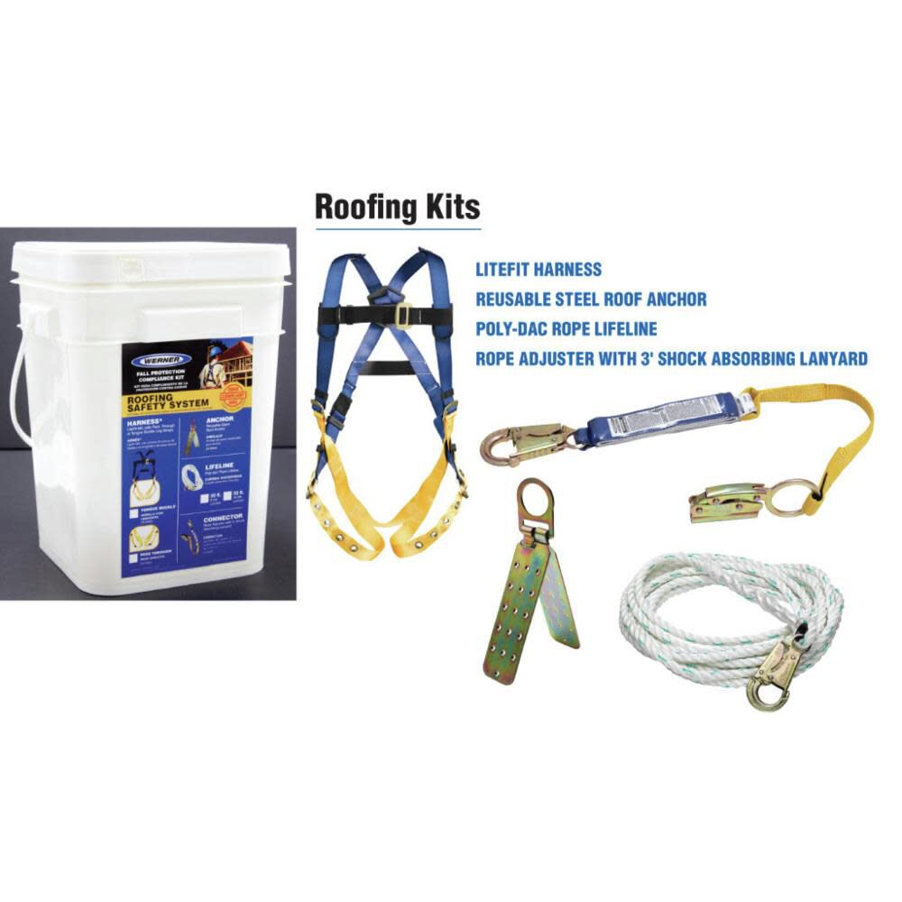 Roofing Kit 30ft Deluxe Tongue Buckle Harness Duffel Bag K112101