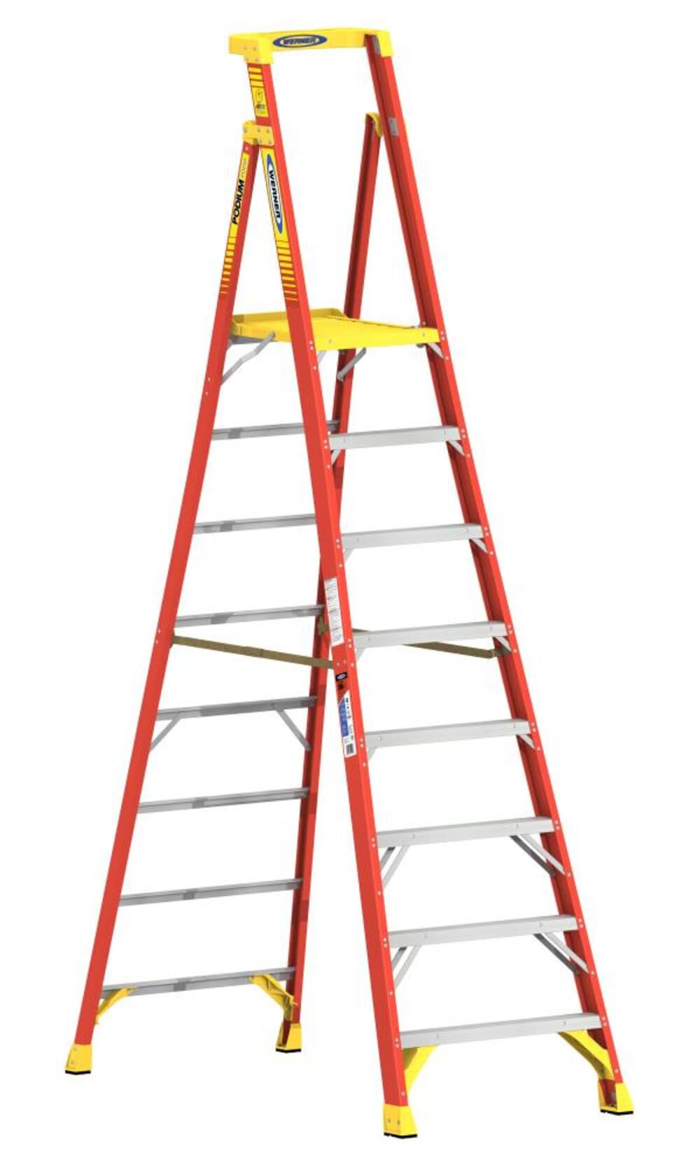 PD6200 11-ft Fiberglass Type 1a- 300-lb Load Capacity Platform Step Ladder PD6208