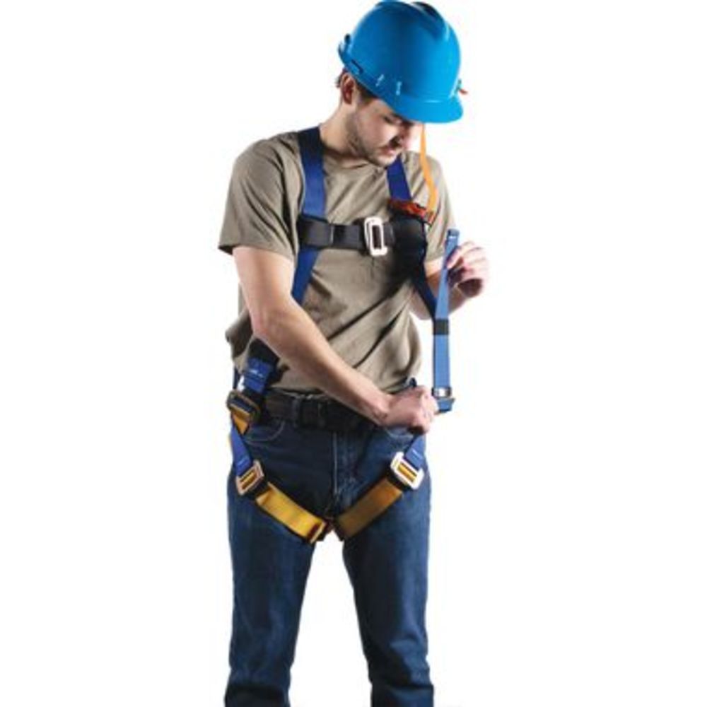 Werner BaseWear Standard Harness with Attached 6' DeCoil Lanyard Pass Through Legs Universal H411002XC311100