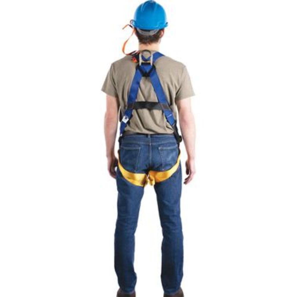 Werner BaseWear Standard Harness with Attached 6' DeCoil Lanyard Pass Through Legs Universal H411002XC311100