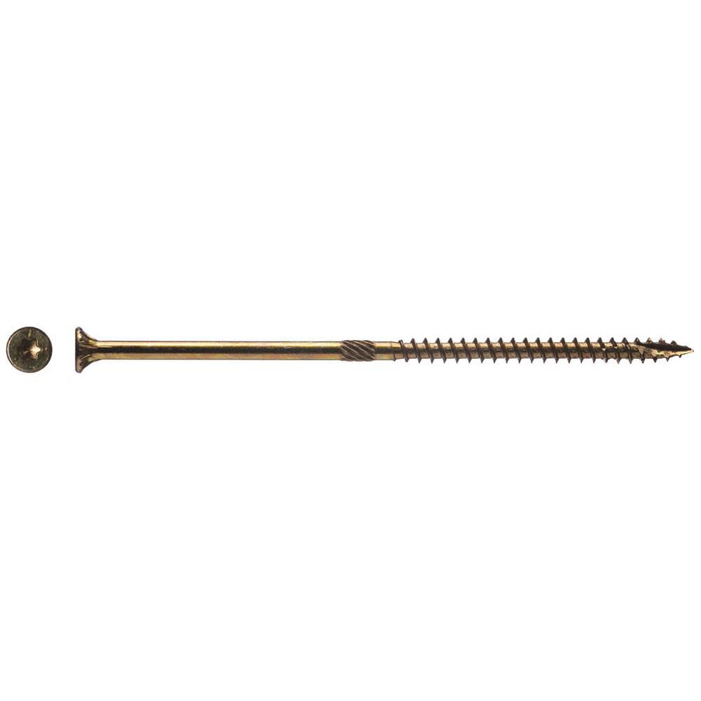 5 In. Zinc Coated Flat Head Gold Interior Structural Wood Screw YTX105