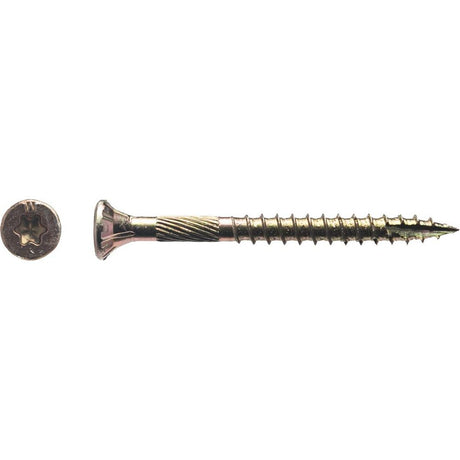 #9 x2 in. Yellow Zinc Steel Star Flat Head Screw - 3000/Box YTX92