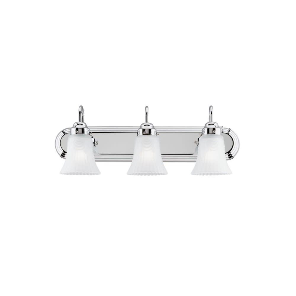 24 x 8 1/2in Chrome Three Light Wall Light Fixture 66522W