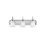 24 x 8 1/2in Chrome Three Light Wall Light Fixture 66522W