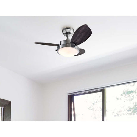 30in Wengue Chrome LED Indoor Ceiling Fan 72241