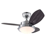 30in Wengue Chrome LED Indoor Ceiling Fan 72241