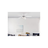 52in Vintage White LED Indoor Ceiling Fan 72364