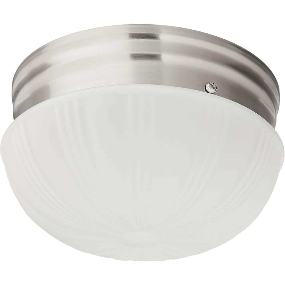 6 7/8in 10W Brushed Nickel LED Flush Light Fixture 61072W