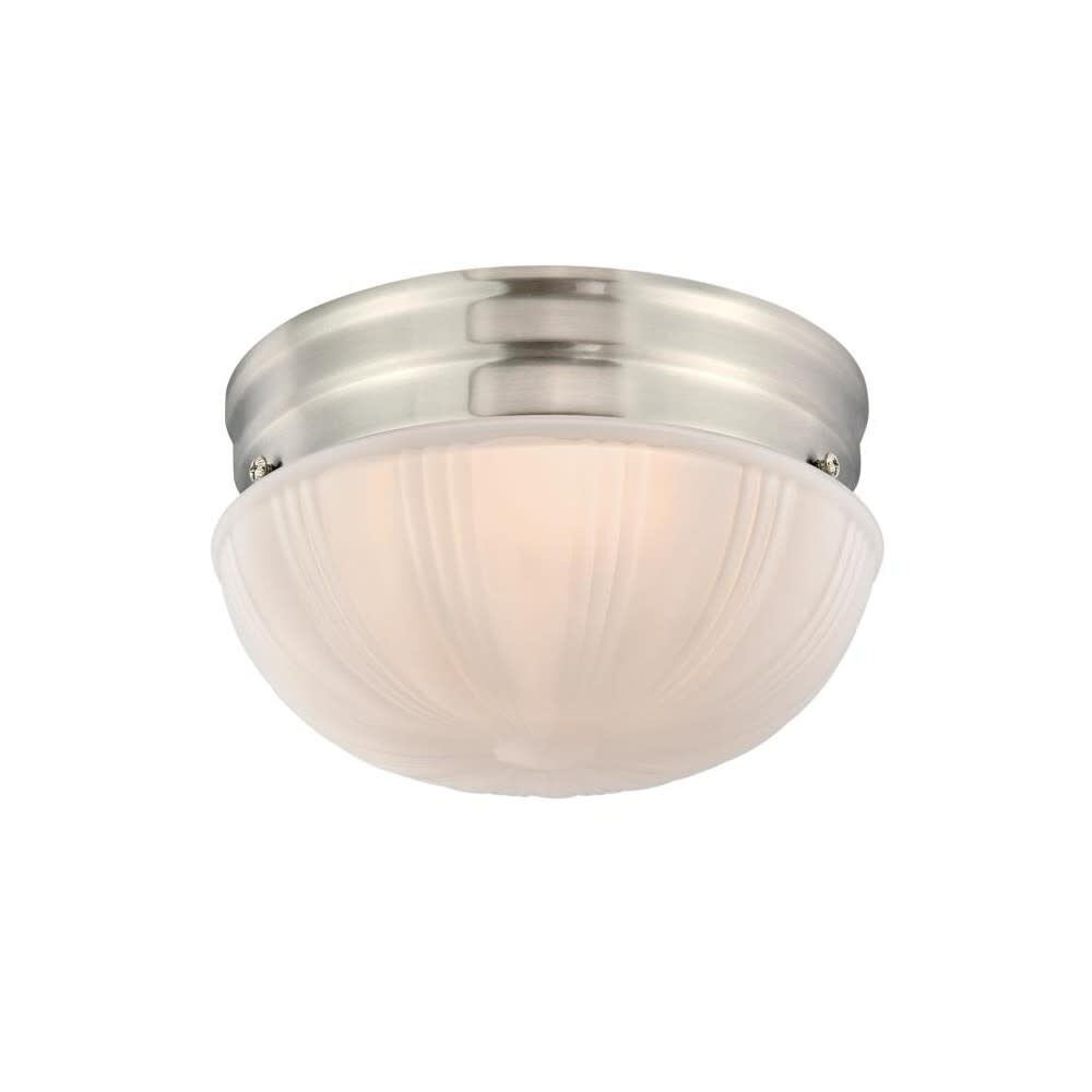 6 7/8in 10W Brushed Nickel LED Flush Light Fixture 61072W