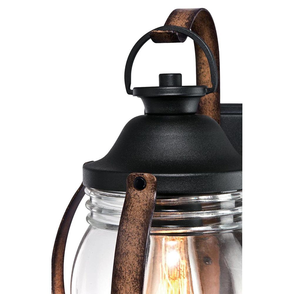 60W Black & Barnwood Canyon Wall Light Fixture 63351