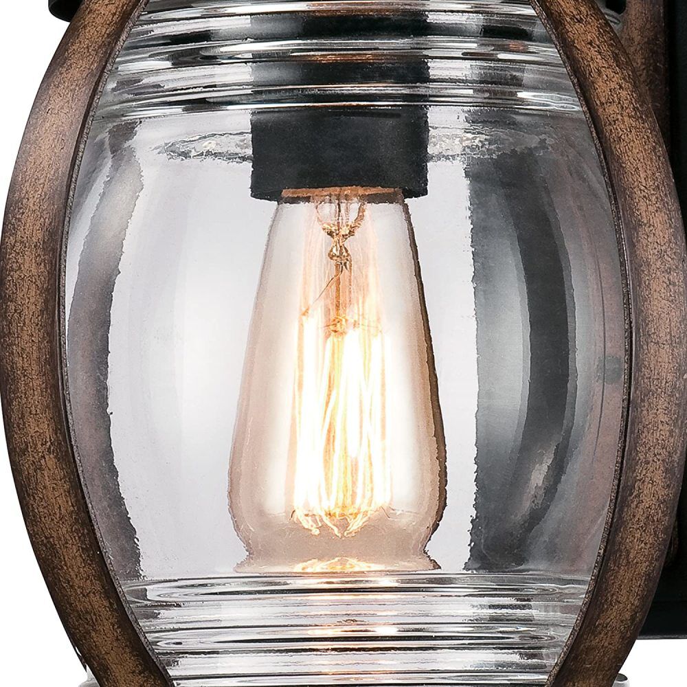 60W Black & Barnwood Canyon Wall Light Fixture 63351