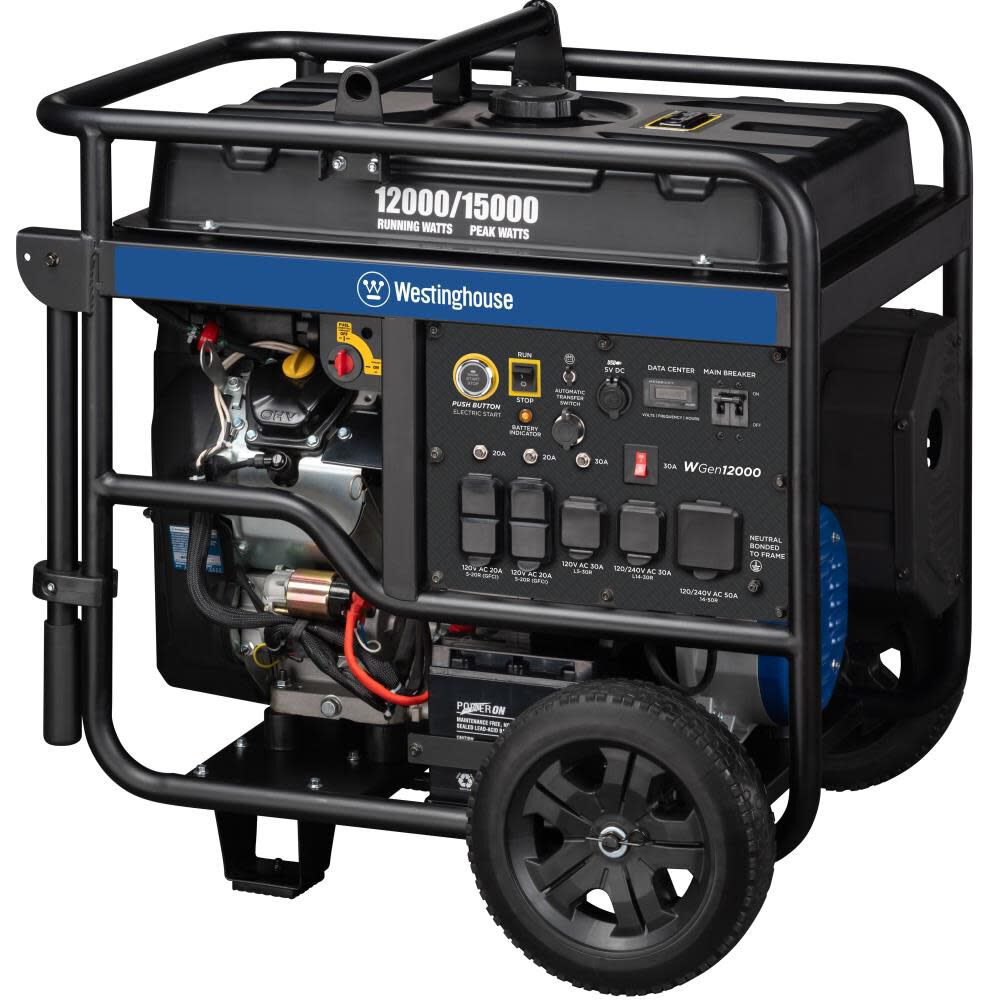 12000-Running-Watt Ultra Duty Portable Gas Powered Generator with Remote Electric Start WGEN12000