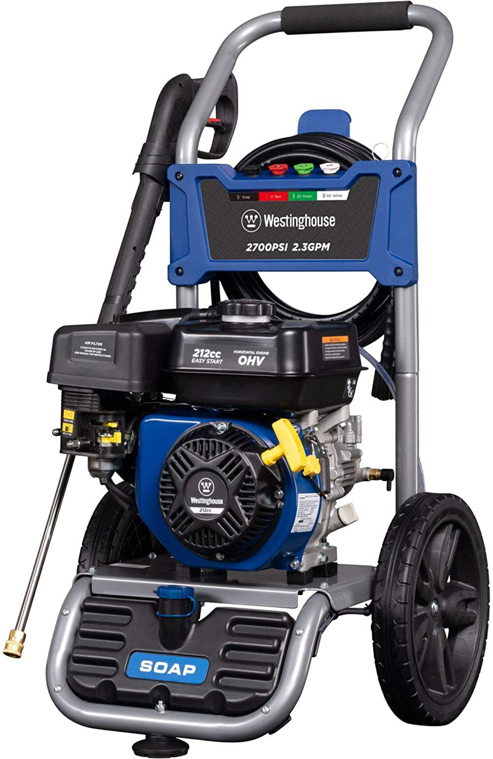 2700 PSI 2.3 GPM Gas Powered Cam Pump Pressure Washer with Quick Connect Tips WPX2700