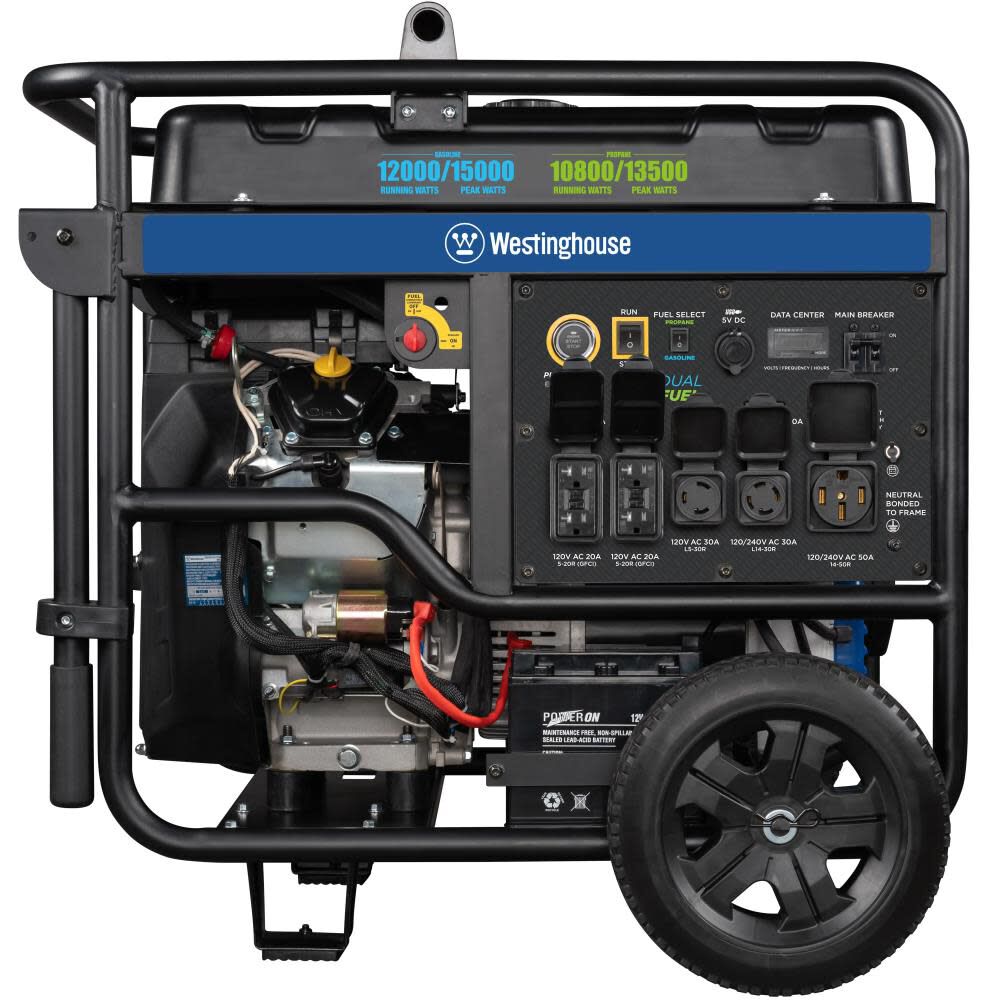 Dual Fuel Portable Generator with CO Sensor WGEN12000DFC